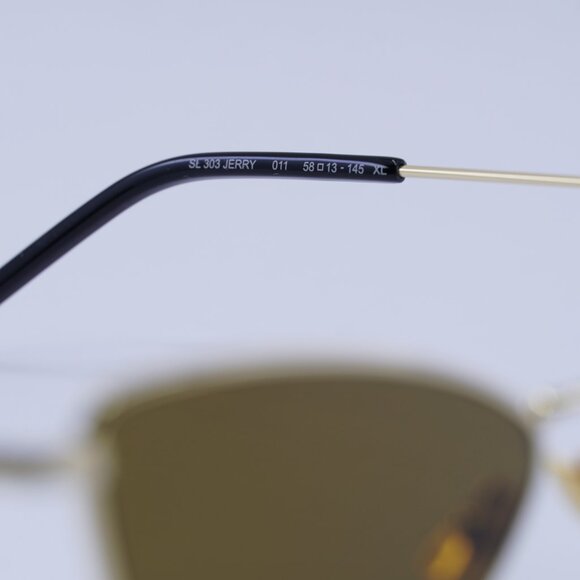 ?️ New Saint Laurent SL303 JERRY 011 Sunglasses - Gold Frame, Brown Lenses main image 9